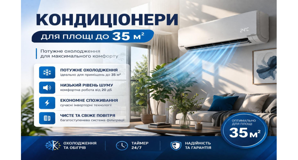 Кондиціонери на 35 кв м в Чернівцях: як вибрати ідеальну модель для квартири, будинку чи офісу